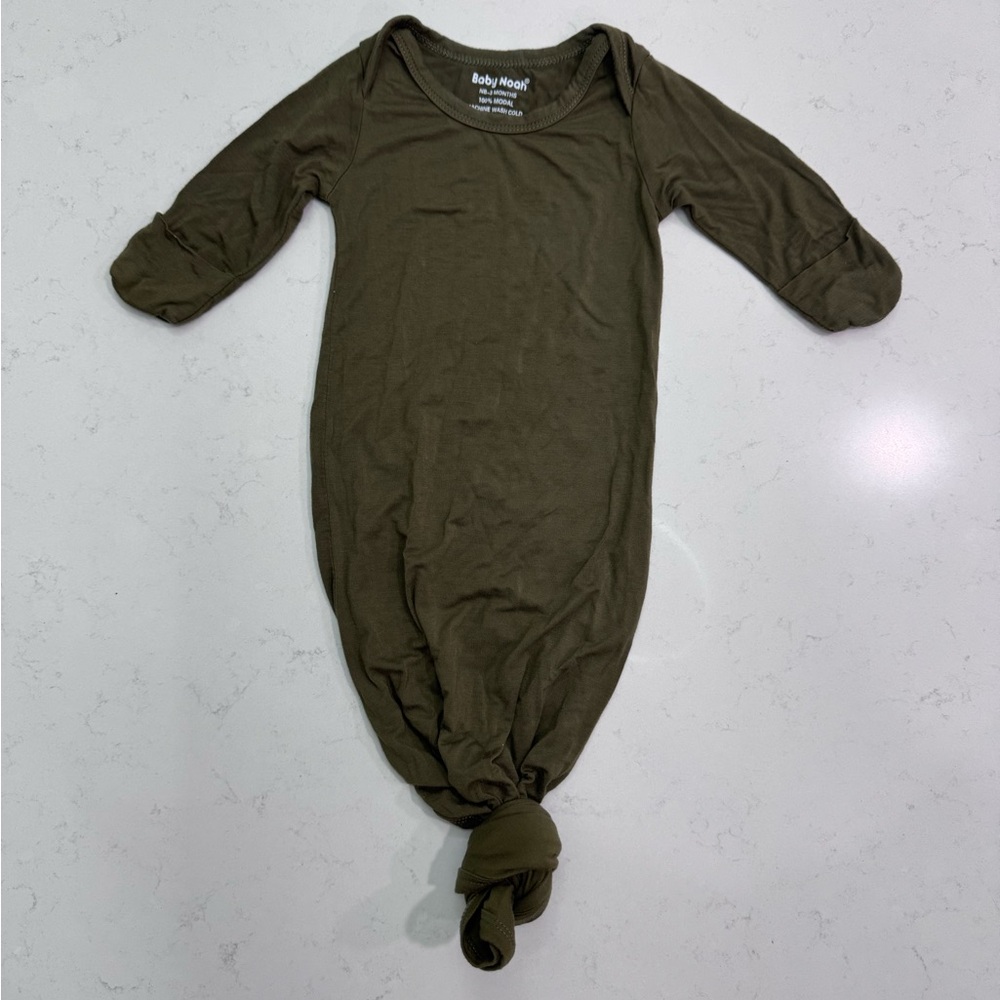 Baby Knot Olive Green Gown